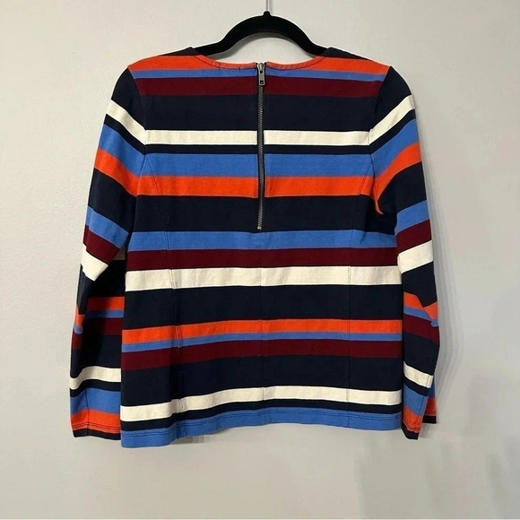 J. Crew Women's Long Sleeve Multicolor Striped Top with Zipper Back Size M GUC - Picture 7 of 7